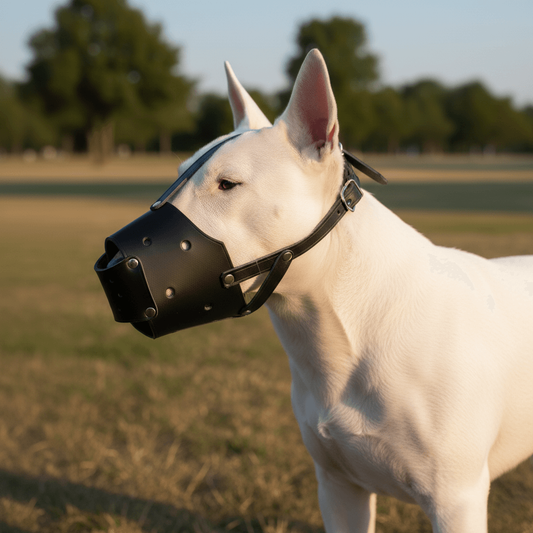 Ledermaulkorb für Bullterrier und ähnliche Hunde | Maulkorb aus echtem Leder