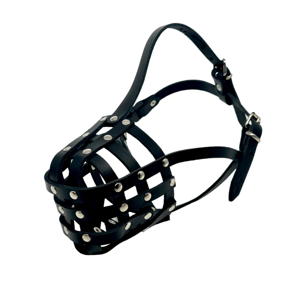 Lightweight Leather Dog Muzzle for Spitz, Poodle, Husky and Other similar snouts