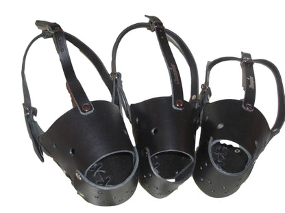 leather dog muzzle