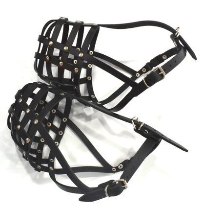leather dog muzzle
