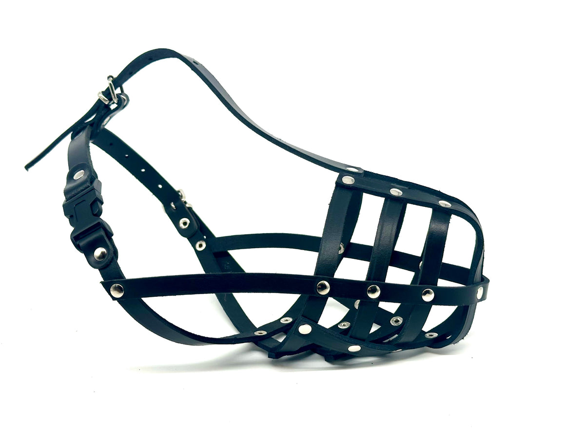 leather dog muzzle