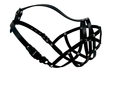 leather dog muzzle