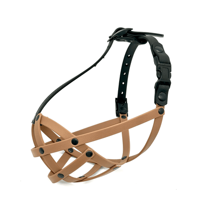 Biothane Dog Muzzle | Training & Behaviour | Waterproof | Frenchie Muzzle - Brown