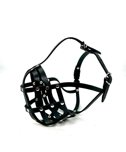 leather dog muzzle