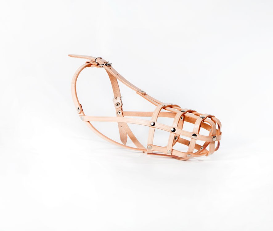 leather dog muzzle