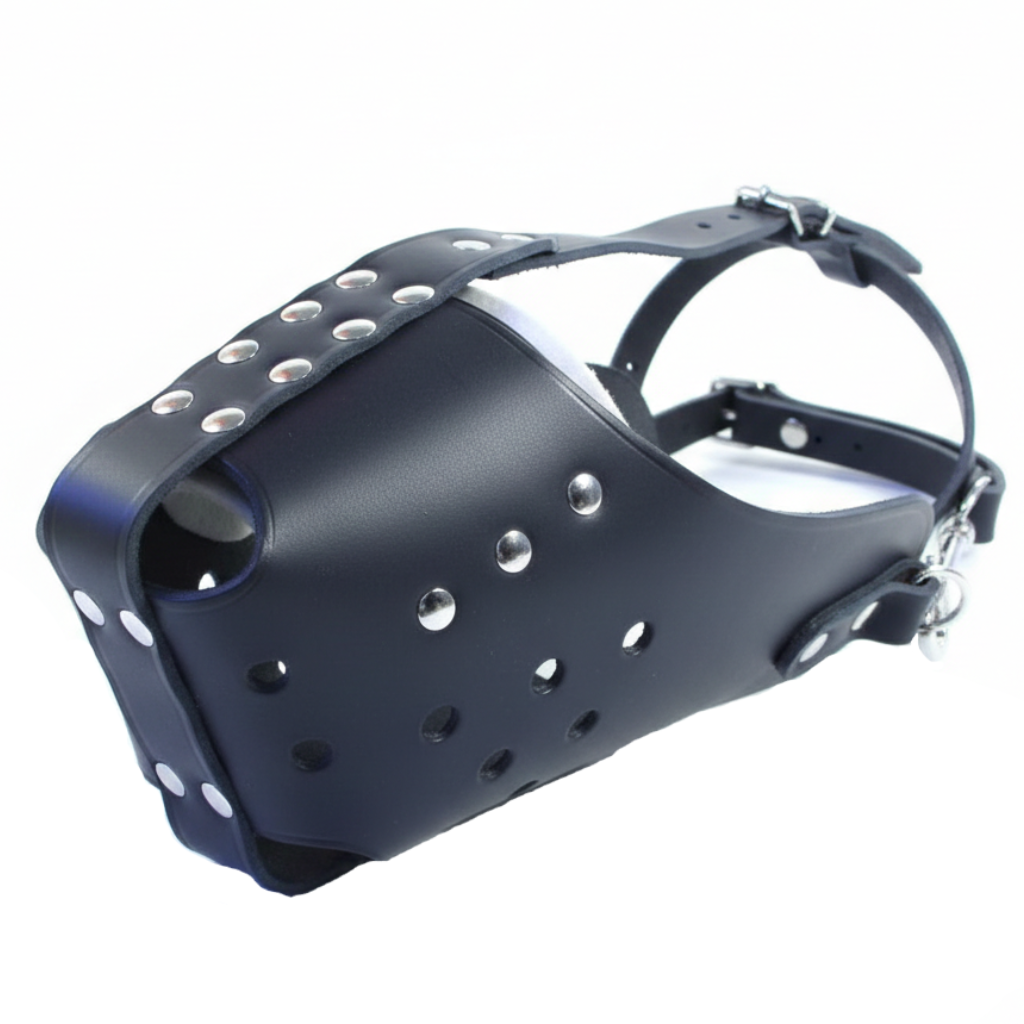 Strong Genuine Leather Dog Muzzle for Stafford and Other similar snouts