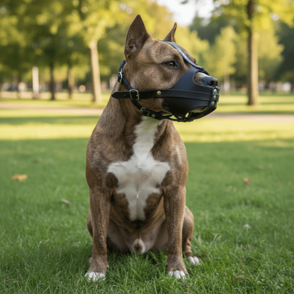 Ledermaulkorb für American Staffordshire Terrier | Amstaff | Maulkorb aus echtem Leder