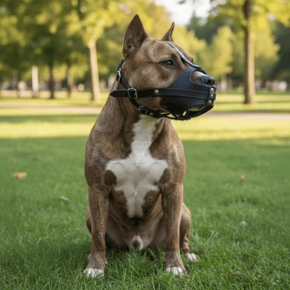 Ledermaulkorb für American Staffordshire Terrier | Amstaff | Maulkorb aus echtem Leder
