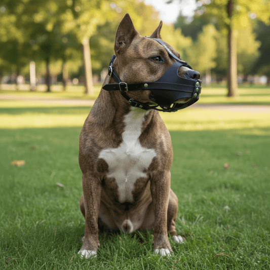 Ledermaulkorb für American Staffordshire Terrier | Amstaff | Maulkorb aus echtem Leder