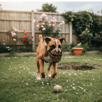 Leichter Leder-Hundemaulkorb für Boxer und ähnliche kurzschnäuzige Hunde | Hundemaulkorb aus echtem Leder