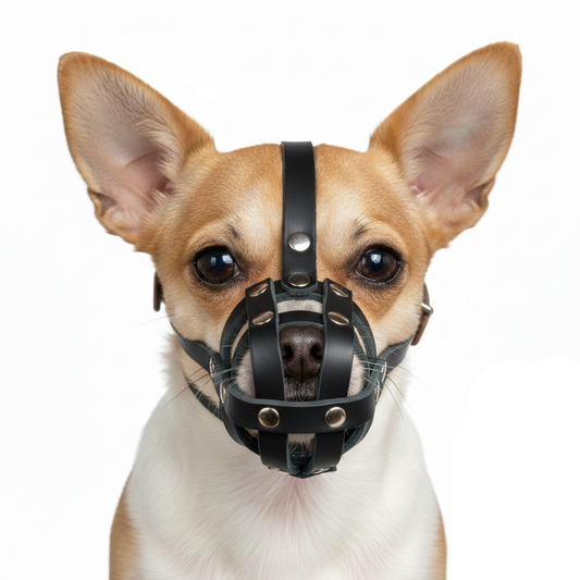 Leichter Leder-Maulkorb für Chihuahua, Yorkshire Terrier, Mini-Pinscher und andere