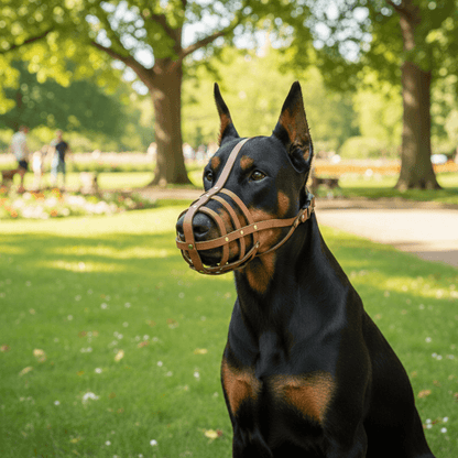 Leichter Ledermaulkorb für Dobermann und andere ähnliche Schnauzen