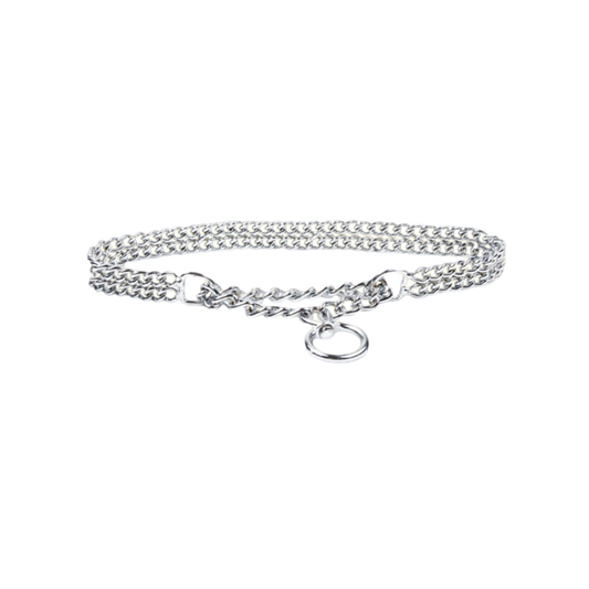 Metall-Hundehalsband | Chrom-Finish | 2 & 3 Reihen | Hunde-Würgehalsband | Hunde-Trainingshalsband