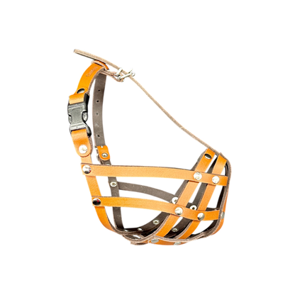 Lightweigh Leather Dog Muzzle for French Bulldogs "Frenchies" and Other Similar Breeds | Real Leather Dog Muzzle