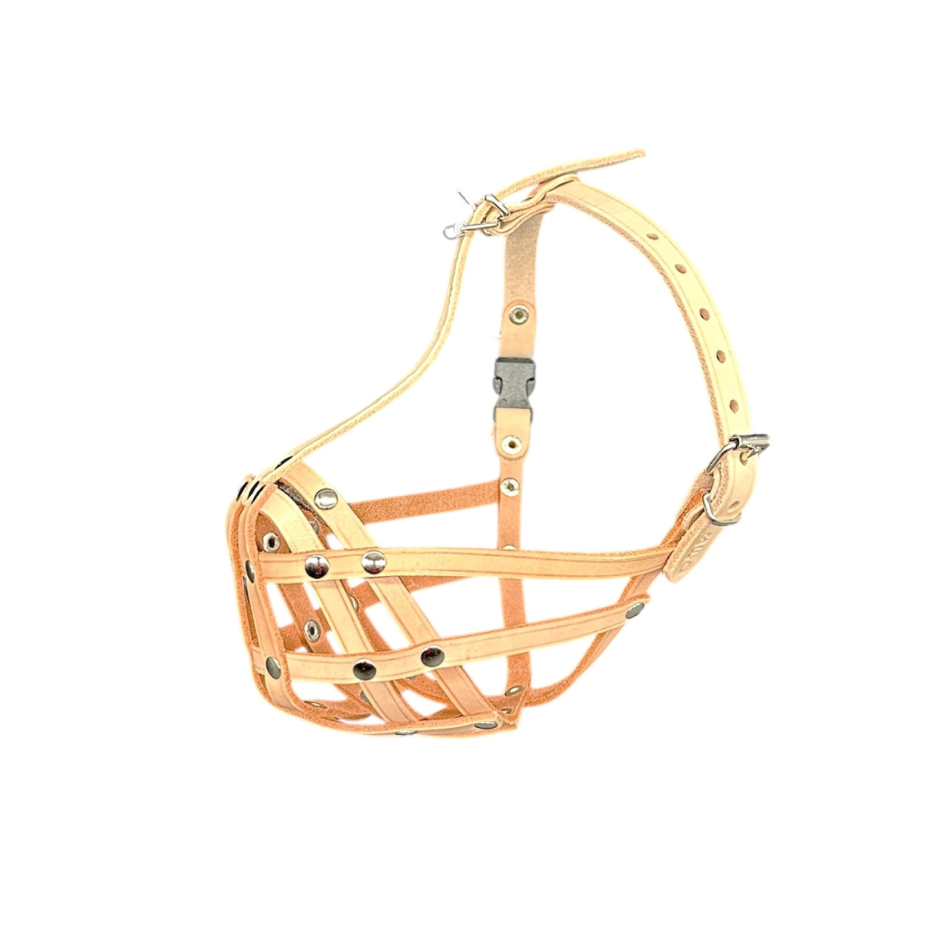 Lightweigh Leather Dog Muzzle for French Bulldogs "Frenchies" and Other Similar Breeds | Real Leather Dog Muzzle