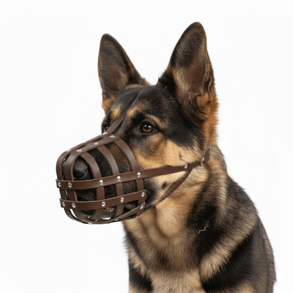 Starker, leichter Ledermaulkorb für Kaukasische Owtscharkas und andere große Hunde