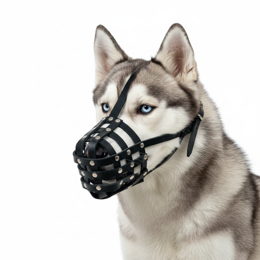 Leichter Leder-Hundemaulkorb für Spitz, Pudel, Husky und andere ähnliche Schnauzen