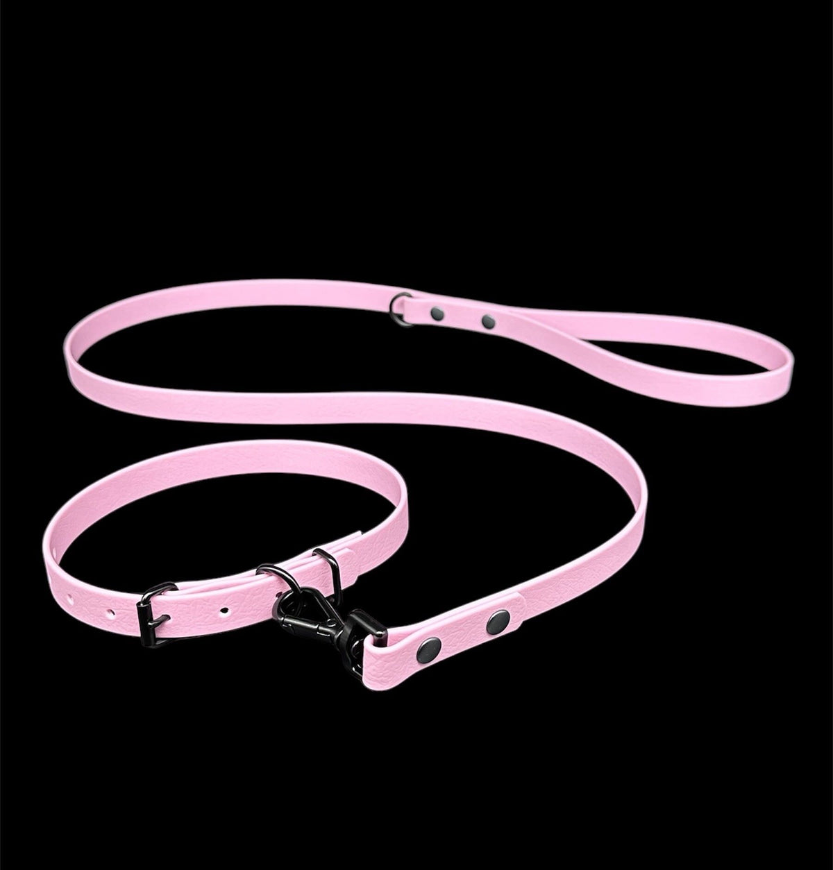 Pink collar and lead set