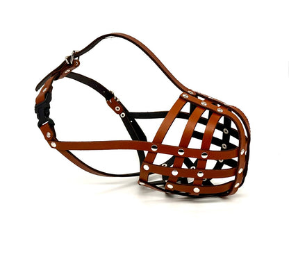 leather dog muzzle