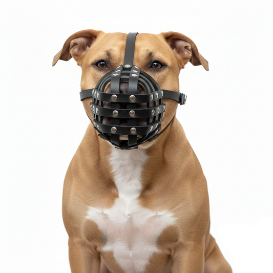 Light Genuine leather Dog Muzzle Light for Pitbull and Other similar snouts