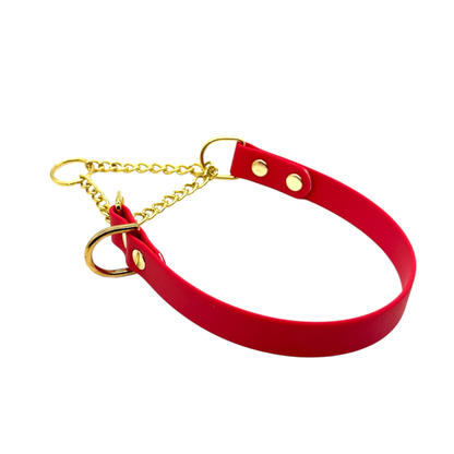 L&J Pets UK Martingale Dog Collar & Lead Set | Waterproof & Odour Proof | BioThane Webbing | Solid Brass Chain | Made in UK